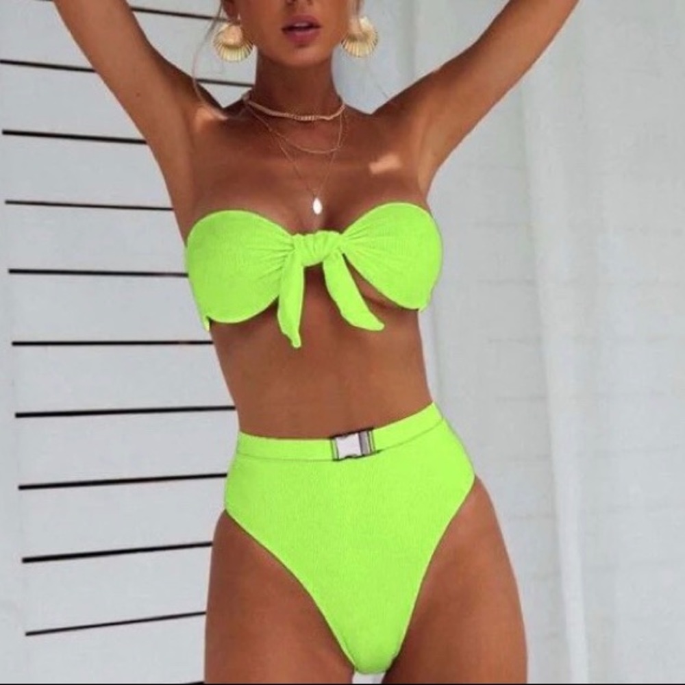 Neon 2 piece bandeau swimsuit